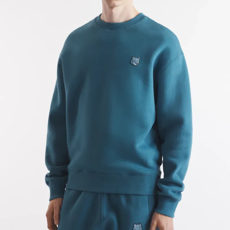 Maison Kitsune Fox Head Patch Crewneck Sweatshirt-2
