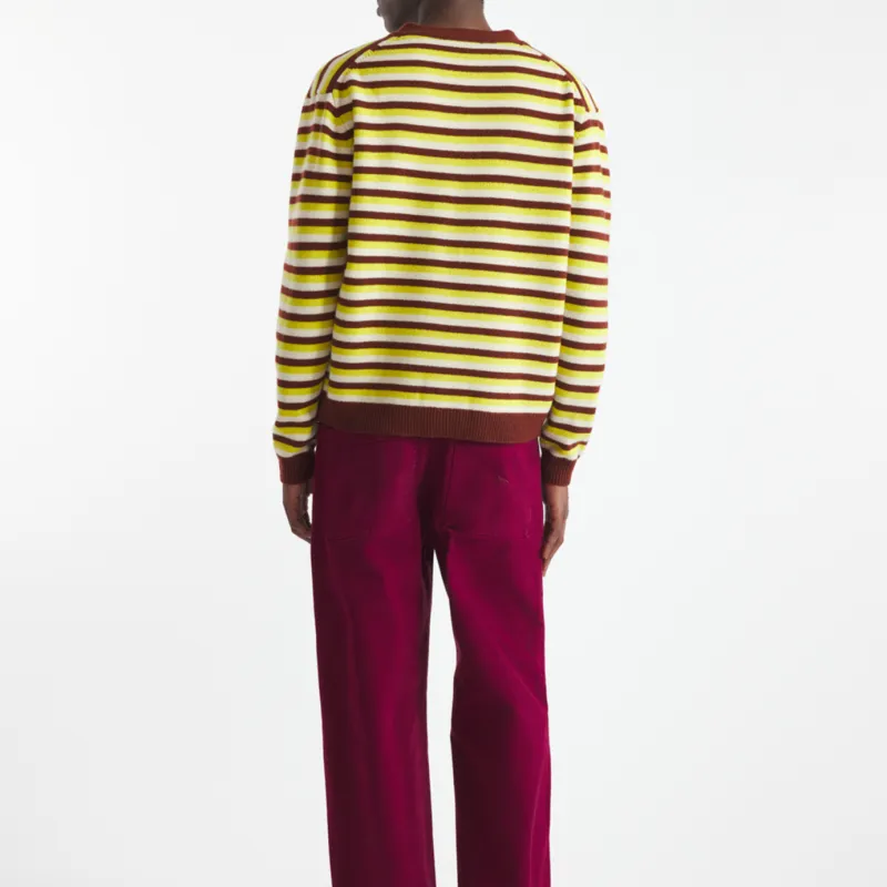 Maison Kitsune Fox Head Intarsia Striped Cardigan-3