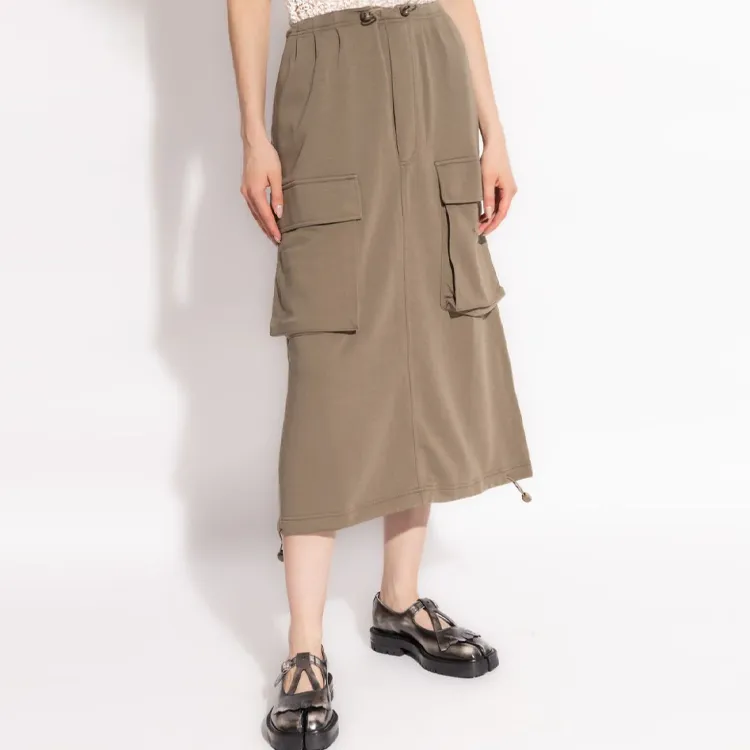 MM6 Maison Margiela Long Skirt 'Bus Green'-1