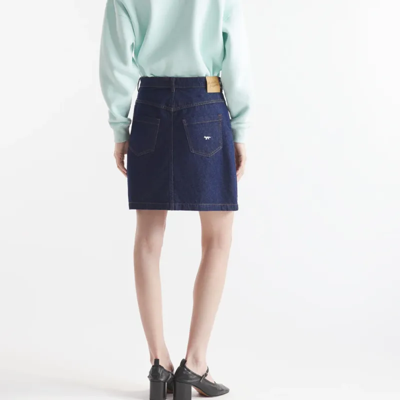 Maison Kitsune Buttoned Denim Mini Skirt-3