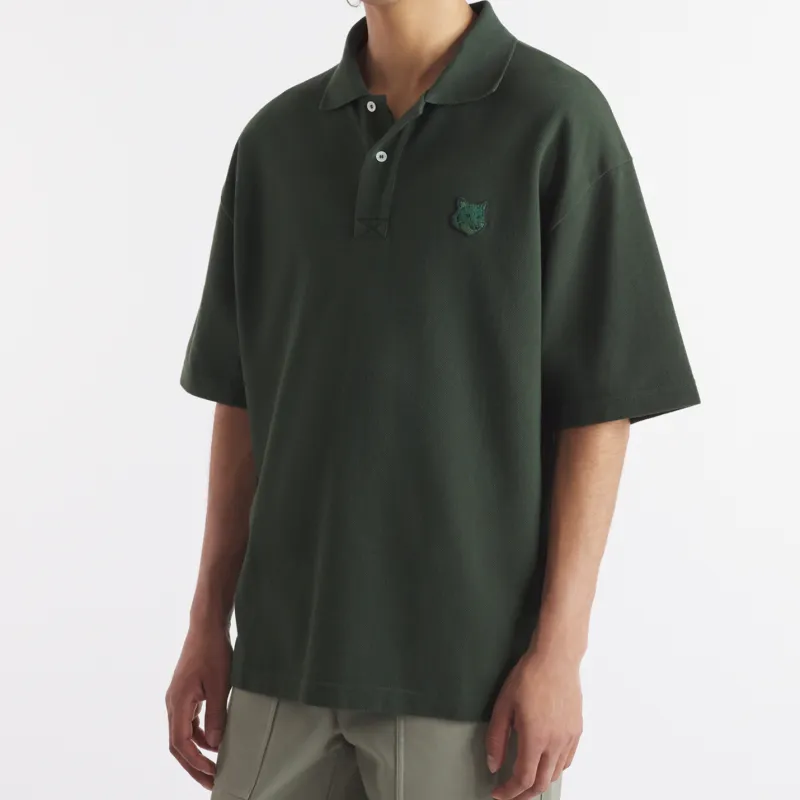 Maison Kitsune Bold Fox Head Patch Oversized Polo Shirt-3