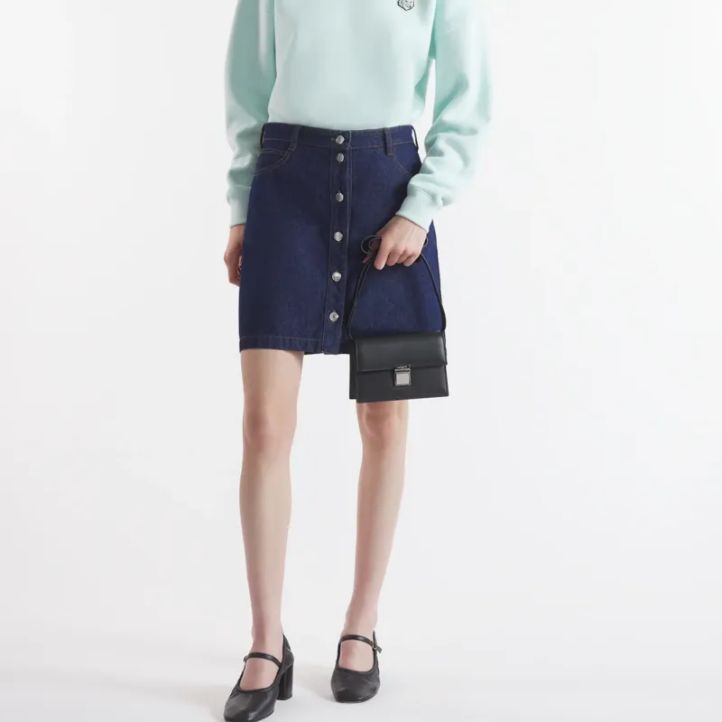 Maison Kitsune Buttoned Denim Mini Skirt-2