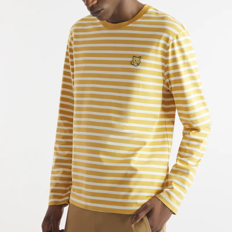 Maison Kitsune Bold Fox Head Patch Regular Marin T shirt-3