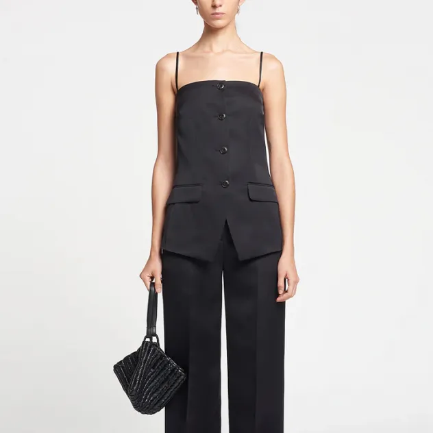 NANUSHKA Alessa Tailored Tech Satin Vest-1