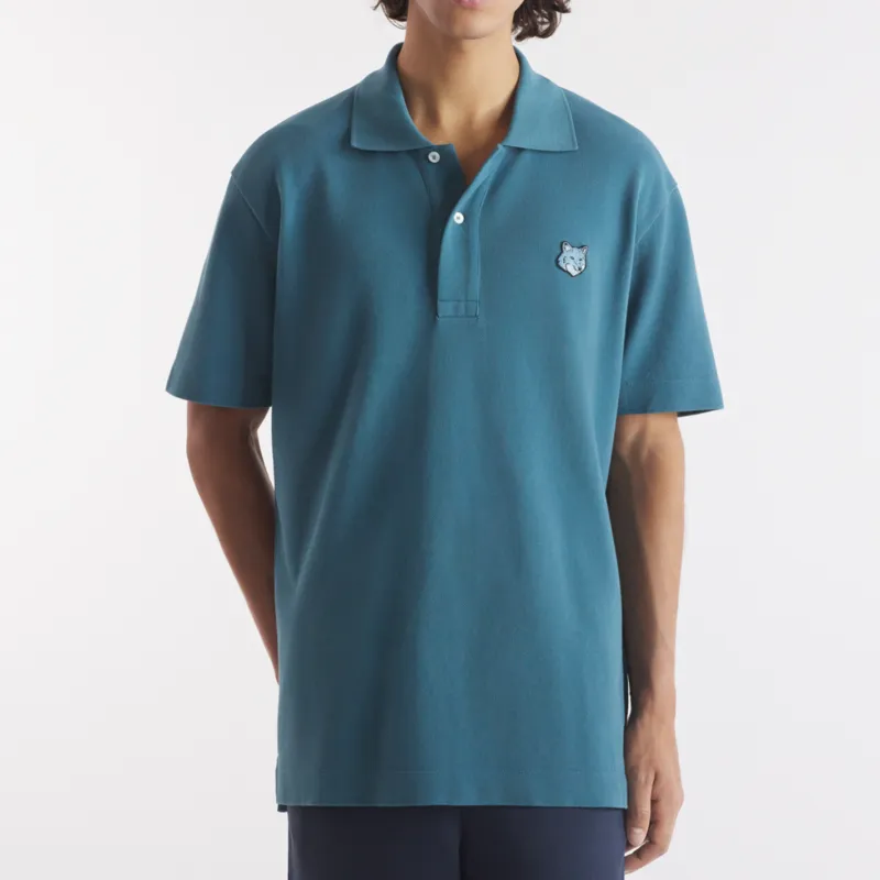 Maison Kitsune Bold Fox Head Patch Polo Shirt-2