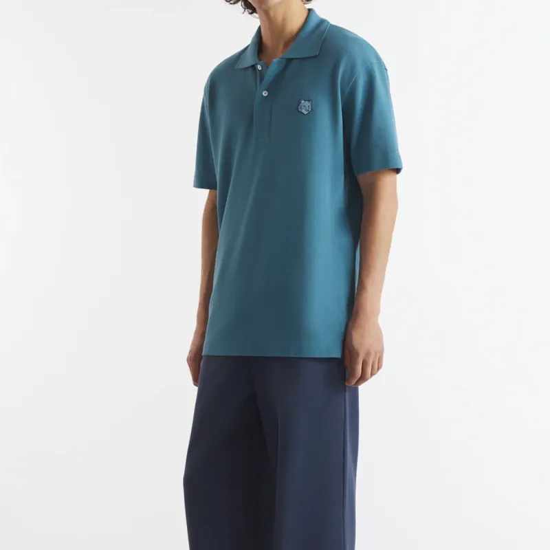 Maison Kitsune Bold Fox Head Patch Polo Shirt-3