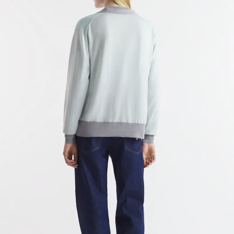 Maison Kitsune Baby Fox Patch Color Block Knit Cardigan-3