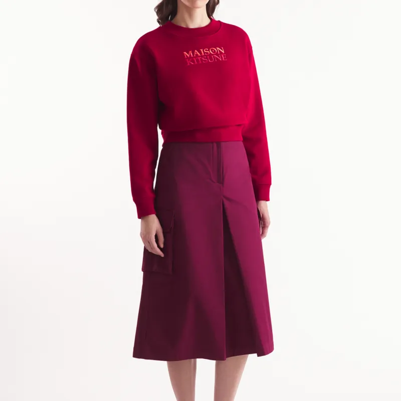 Maison Kitsune Logo Embroidered Fleece Sweatshirt-2