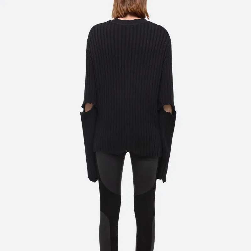 Helmut Lang Distressed Ribbed Jumper-1