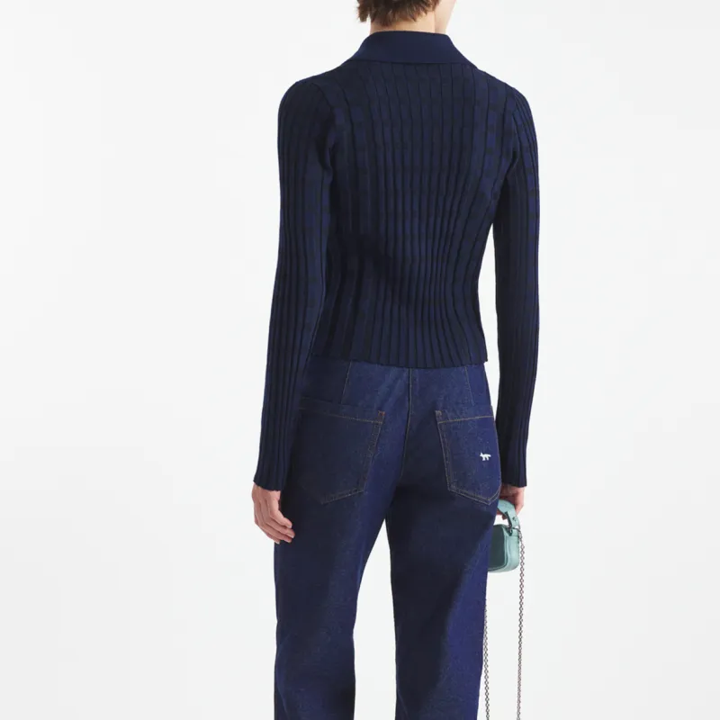 Maison Kitsuné Checked Knitted Shirt-3