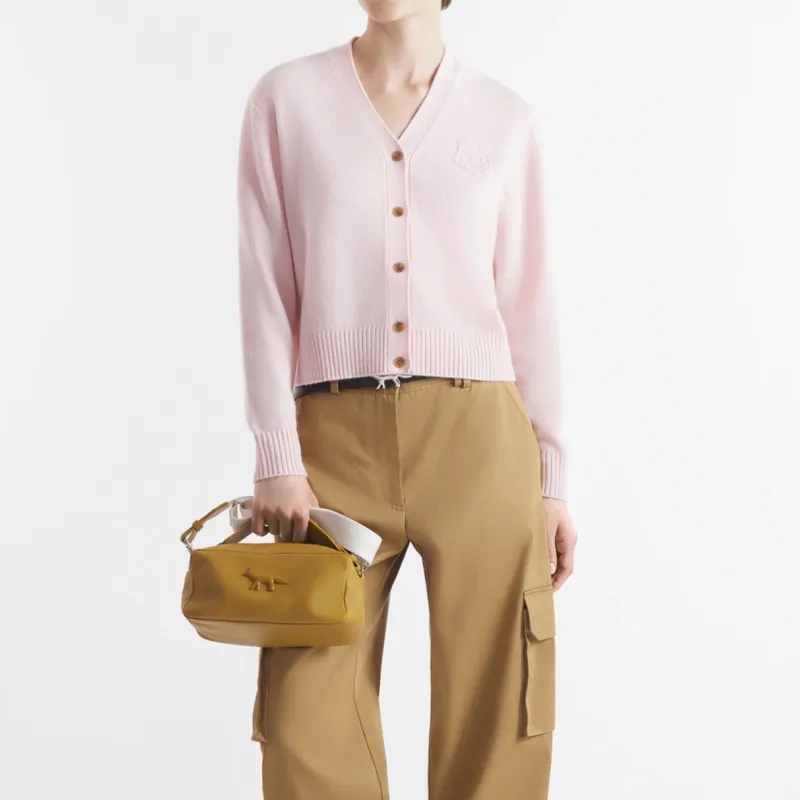 Maison Kitsune Bold Fox Head Embroidered Knit Cardigan-2