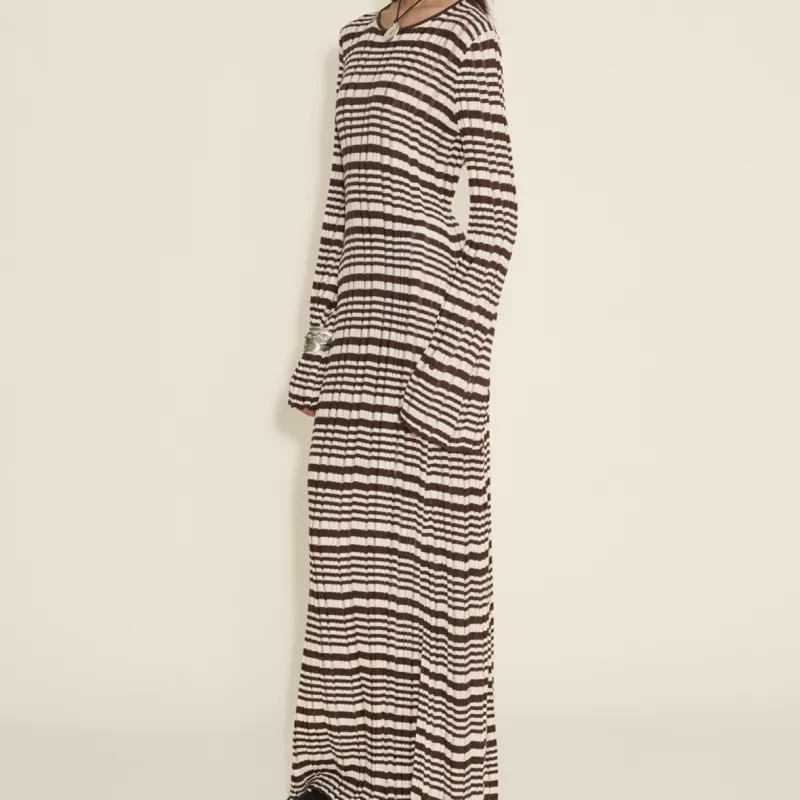 HOLZWEILER FW24 Long Sleeved Dress Women's Brown-3