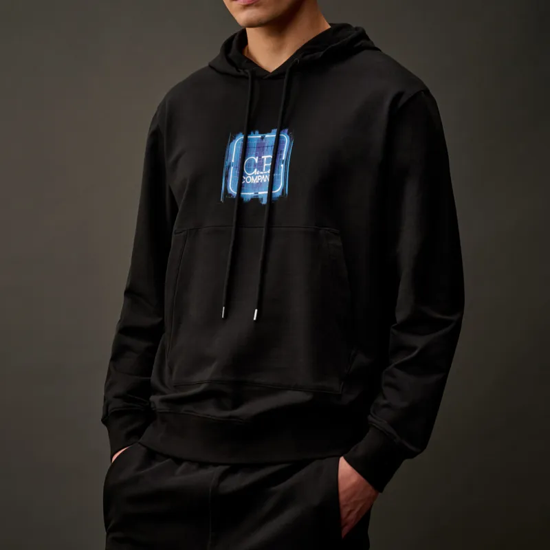 C.P.Company The Metropolis Series Logo Printed Fleece Hoodie-3
