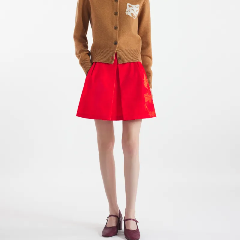 Maison Kitsune FW24 Casual Short Skirts Women's Wild Strawberry-2