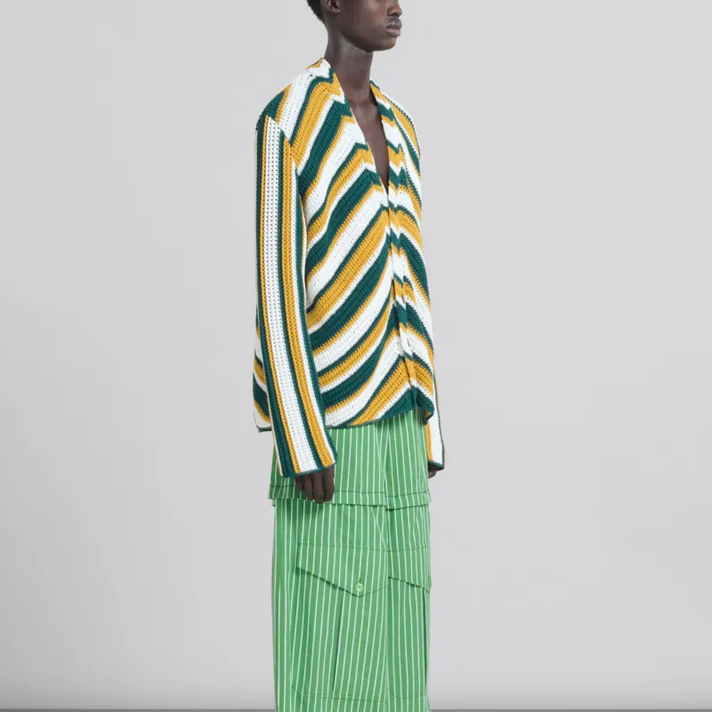 MARNI Chevron Patterned Crochet Cardigan-2