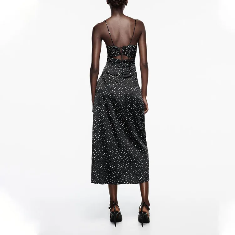 ZARA Slip Dresses Women's Black-4