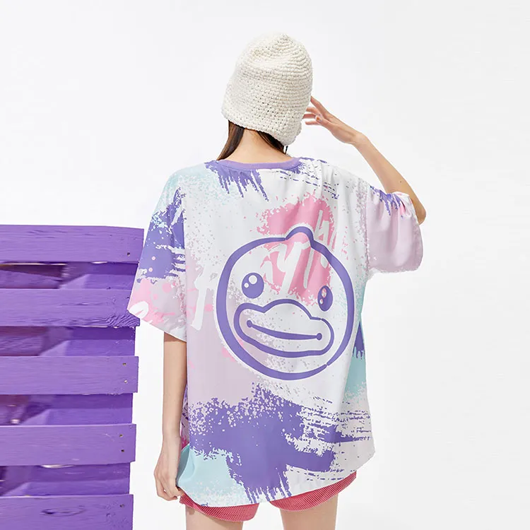 B.Duck T Shirt Women's Pink Purple-1