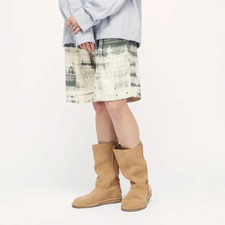 Dime MTL SS24 PLEATED TWILL SHORTS Casual Shorts Unisex Cream Print-1