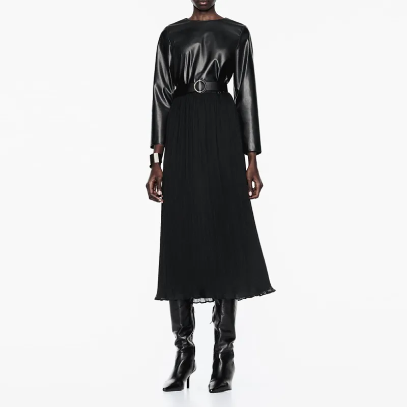 ZARA Long-Sleeved Dresses Women's Black-2