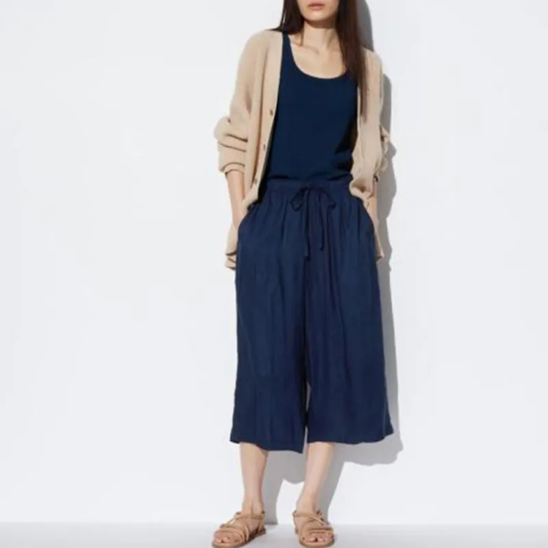 UNIQLO Pajama Pants Women's Navy Blue-1