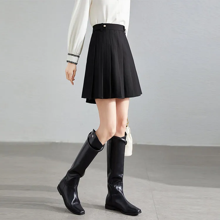 Still Quiet Casual Short Skirts Women's Black-2