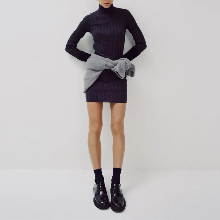 ZARA Long Sleeved Dress Women's Dark Gray-3