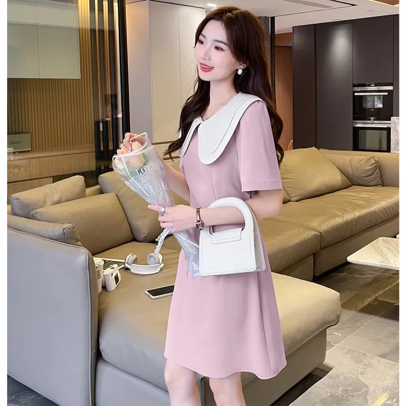 Tonlion Short Sleeved Dresses Women's Haze Pink-2