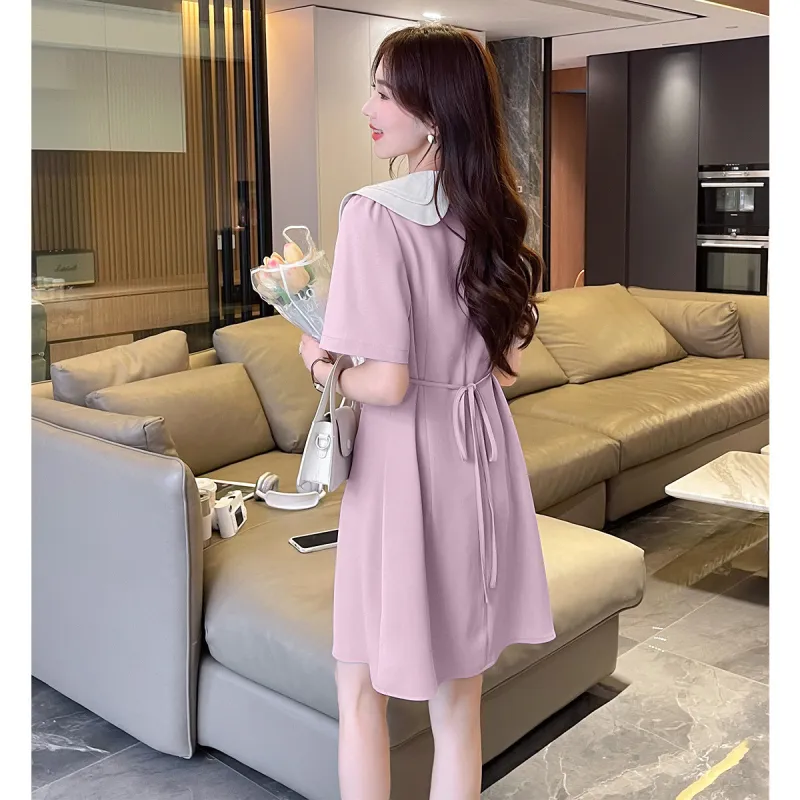 Tonlion Short Sleeved Dresses Women's Haze Pink-1