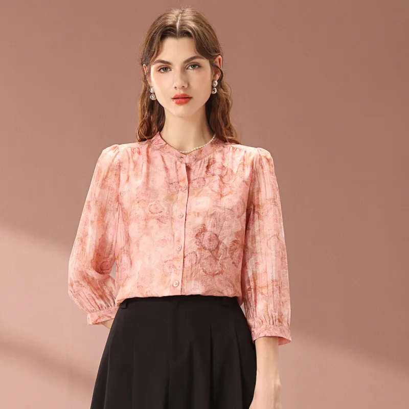 FENHONGMALI Shirts Women's Pink-1