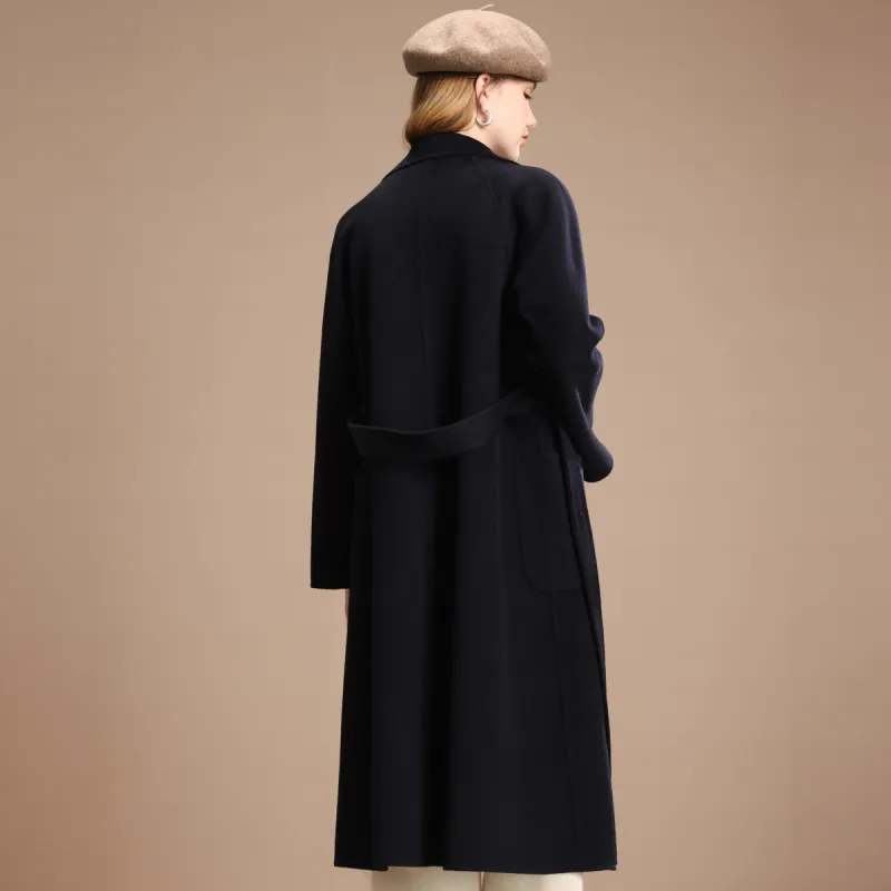 FENHONGMALI Coats Women's Navy Blue-1