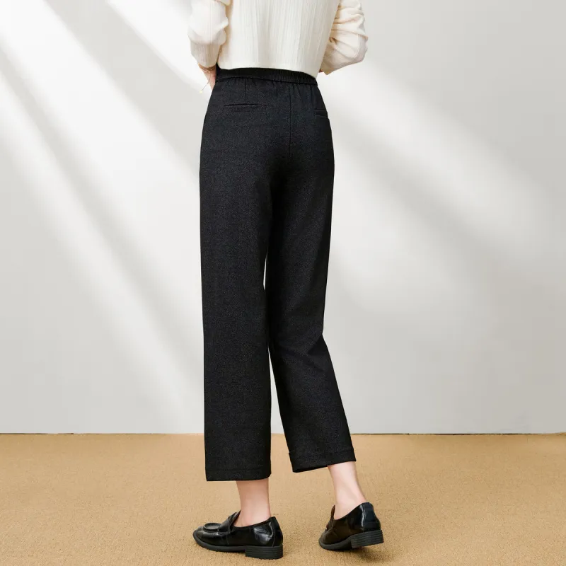 FENHONGMALI Casual Pants Women's Black Gray-1