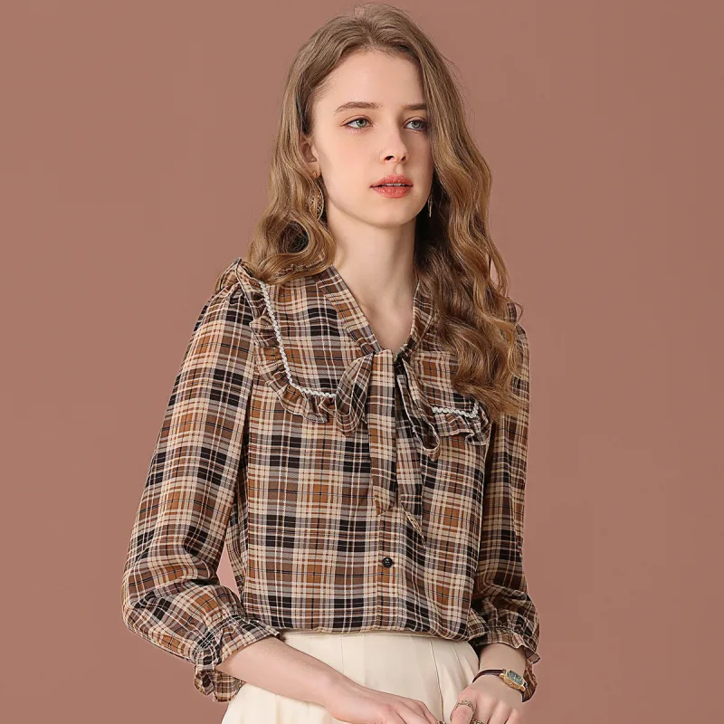 FENHONGMALI Shirt Women's Khaki-2