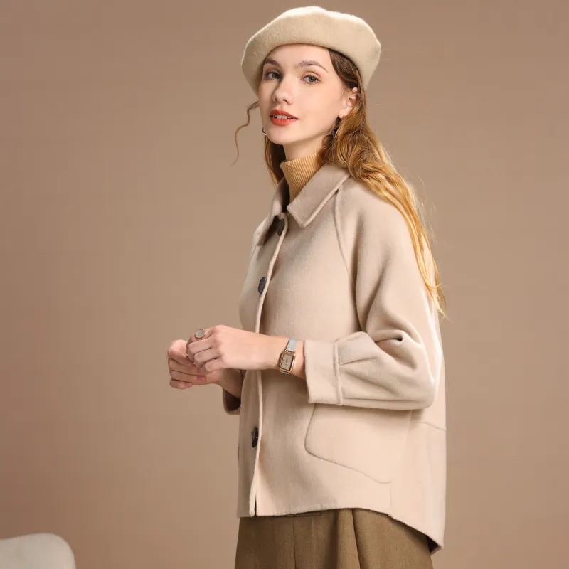 FENHONGMALI Coats Women's Beige-2