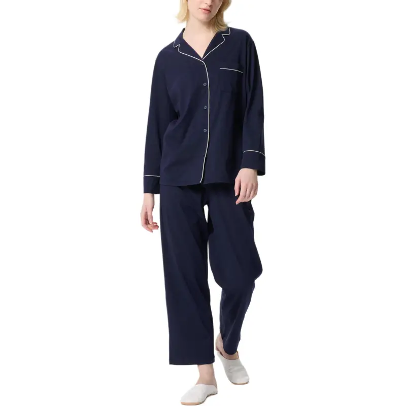 UNIQLO AIRism Pajama Set Women's Navy Blue-1