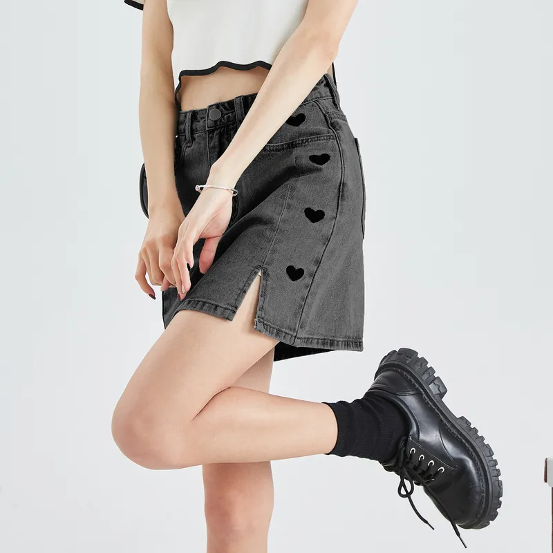 Tonlion Denim Short Skirts Women's-5