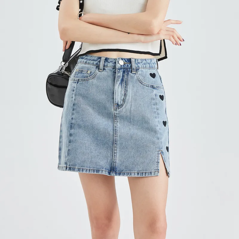 Tonlion Denim Short Skirts Women's-1