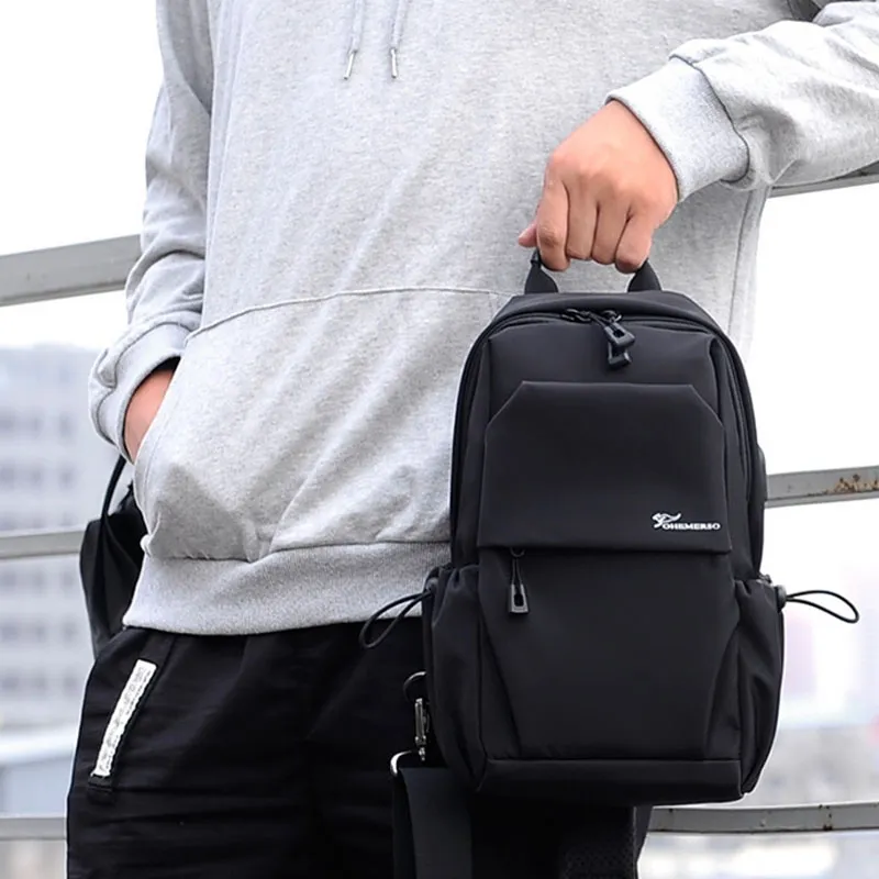 Dusen Kangaroo Oxford Sling Bag Men's Black/Camouflage Black-2
