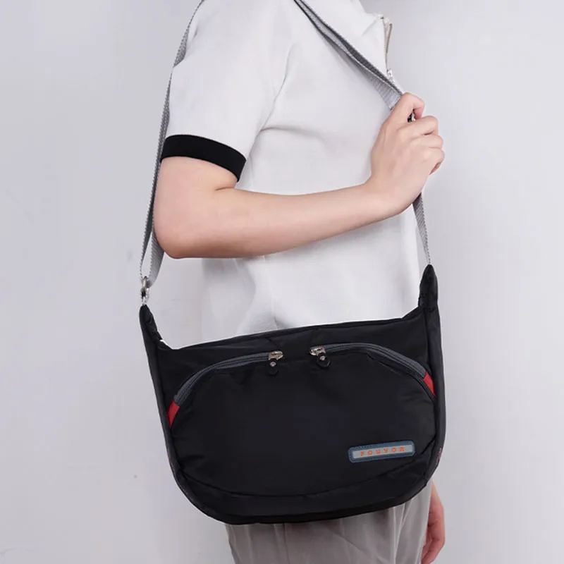 FOUVOR Nylon Fabric Shoulder Bag Crossbody Bag Regular Unisex Chestnut Red/Classic Black/Romantic Purple/Turquoise Blue-9