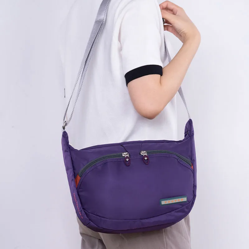 FOUVOR Nylon Fabric Shoulder Bag Crossbody Bag Regular Unisex Chestnut Red/Classic Black/Romantic Purple/Turquoise Blue-14