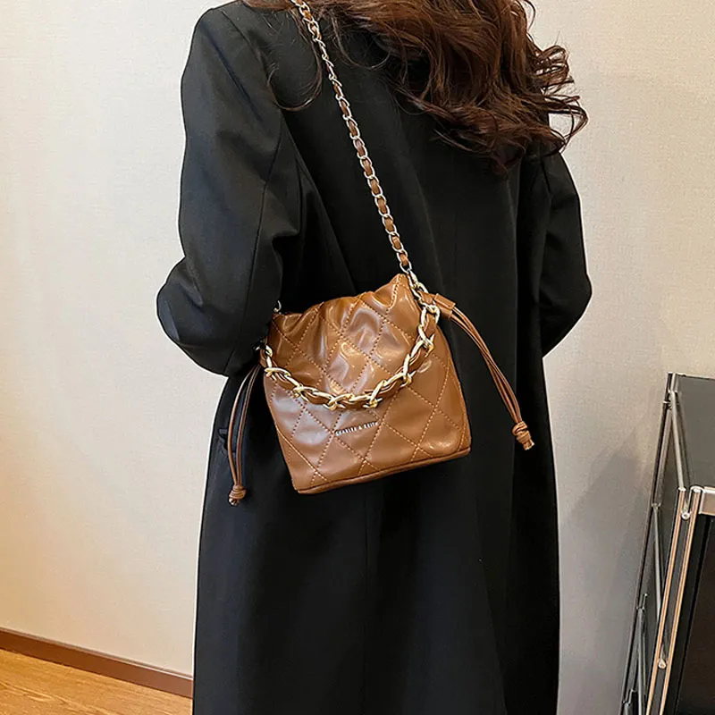 Cwatcun PU Shoulder Bag, Handbag Regular Women's Brown/Black/White-1