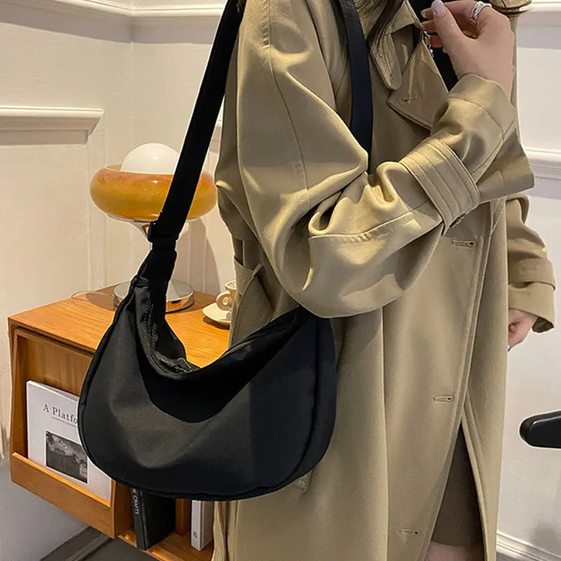 Techson Oxford Dumpling Bag Crossbody Bag Small Size Unisex Orange/Black/Green-7