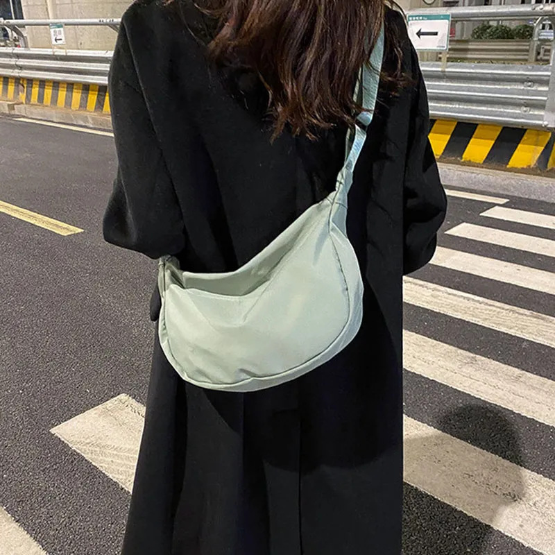 Techson Oxford Dumpling Bag Crossbody Bag Small Size Unisex Orange/Black/Green-12
