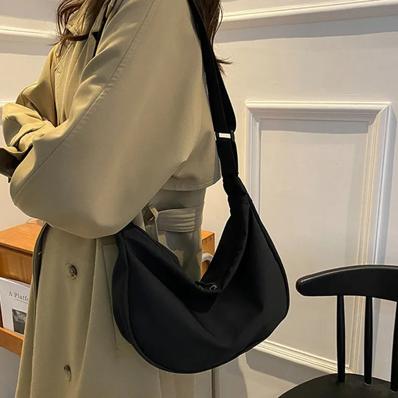 Techson Oxford Dumpling Bag Crossbody Bag Small Size Unisex Orange/Black/Green-6