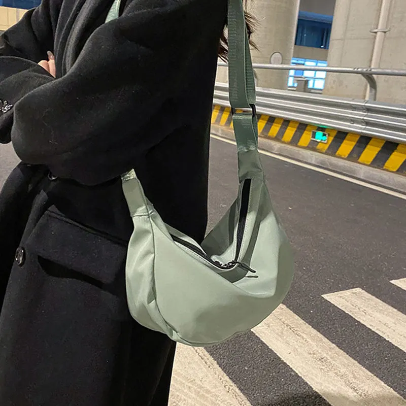 Techson Oxford Dumpling Bag Crossbody Bag Small Size Unisex Orange/Black/Green-11