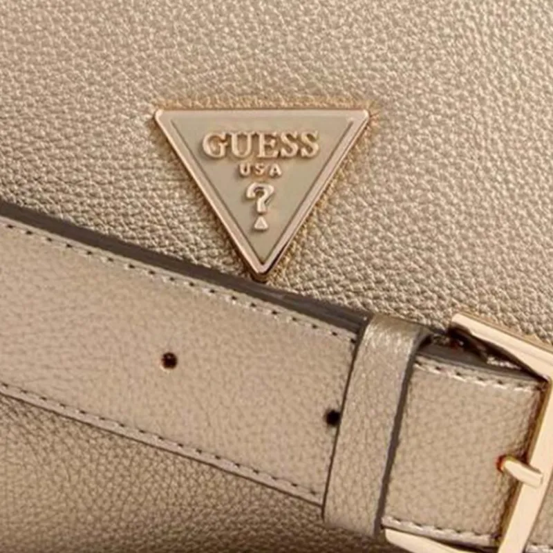GUESS Artificial Leather Crossbody Bag Shoulder Bag Regular Women's Tin Gold-4