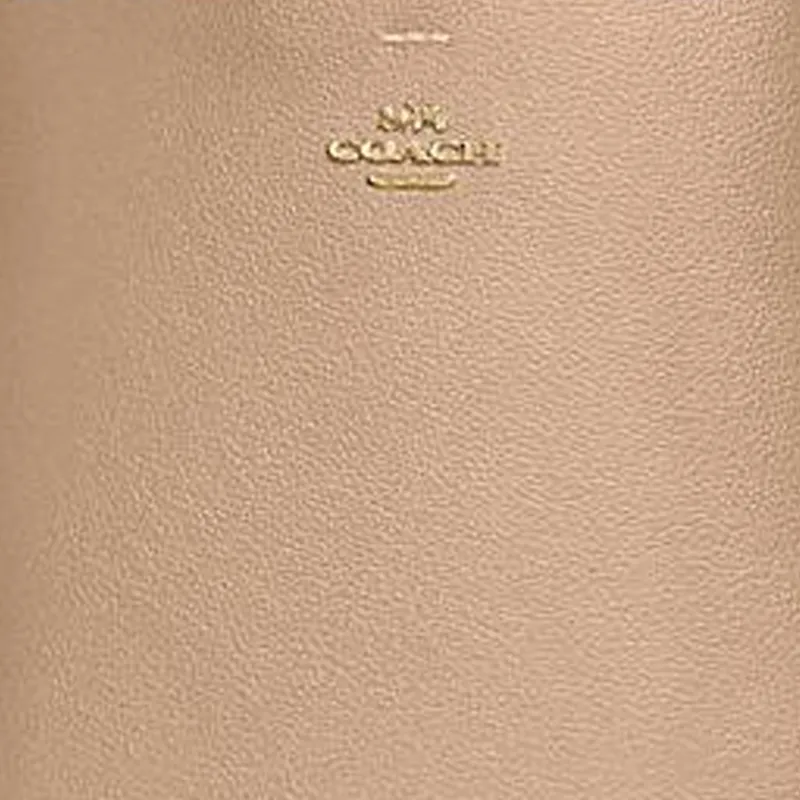 COACH Mollie Leather Bucket Shoulder Bag Crossbody Bag Large Size Women's Light Brown-3
