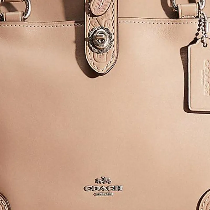 COACH Mercer Leather Tote Bag Shopping Bag Handbag Shoulder Bag Crossbody Bag Large Size Women's Milk Tea Beige-1