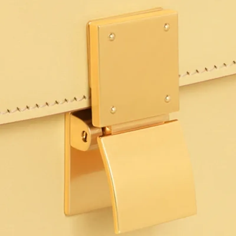 CELINE Polished Cow Leather Portable Crossbody Bag Shoulder Bag Women's Candy Color Light Yellow-4