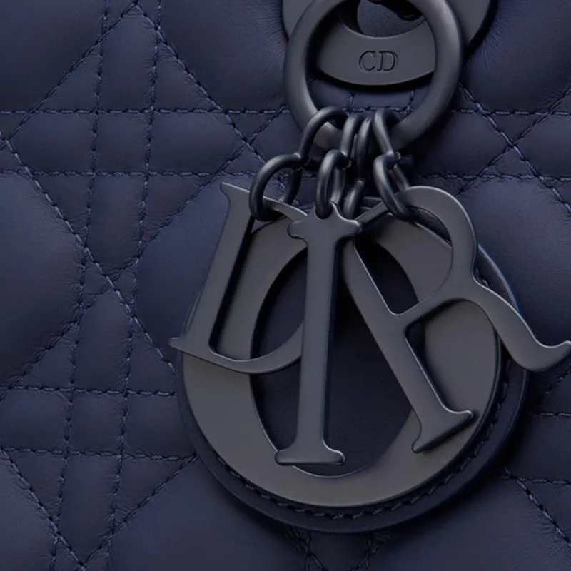 DIOR Lady Dior Matte Cow Leather Daisie Bag Handbag Crossbody Bag Shoulder Bag Medium Size Women's Indigo-3