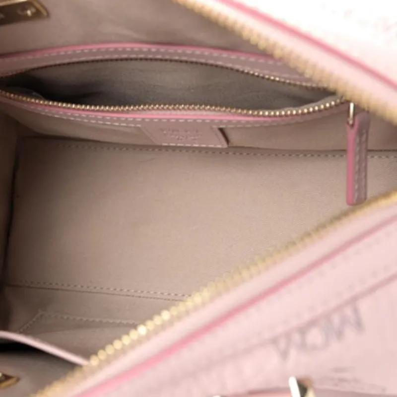 MCM Essential Visetos Origina Leather Pillow Bag, Boston Bag, Handbag, Shoulder Bag Women's Pink-3